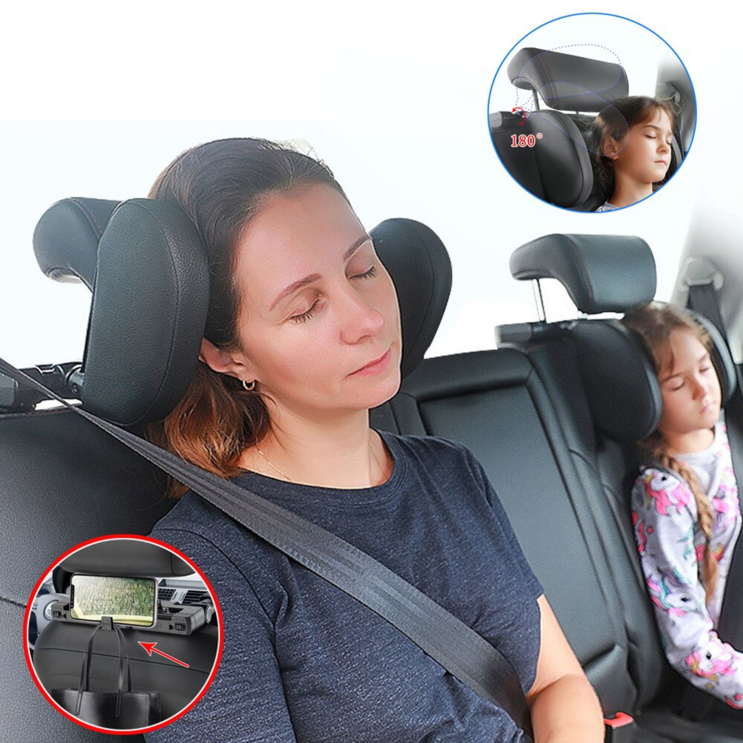 SleepBuddy flexible Kopfstütze für Autositze – Schlafen ohne Nackenschmerzen